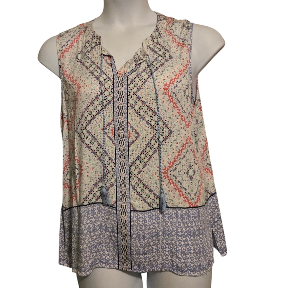 Patterned Sleeveless Top - Multicolor